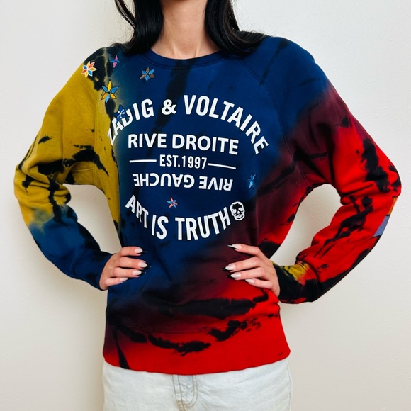 Zadig & Voltaire Multicolor Tie-Dye Sweatshirt Upper Blason Tie Dyed Logo